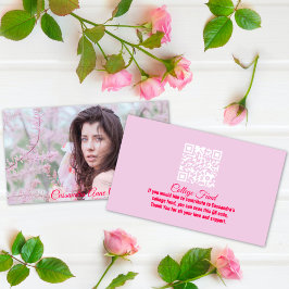 Elegant Afstuderen Meisje Afstudeerder QR Code Beh Visitekaartje
