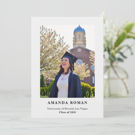 Elegant Afstuderen met Calligrafie Accent Kaart (Staand voorkant)