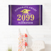 Elegant Afstuderen Metallic Paarse Gouden Klasse J Spandoek (Insitu)