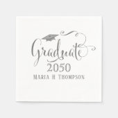 Elegant Afstuderen minimalistisch modern Mortarboa Servet (Voorkant)