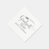 Elegant Afstuderen minimalistisch modern Mortarboa Servet (Hoek)