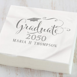 Elegant Afstuderen minimalistisch modern Mortarboa Servet