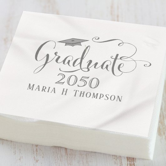 Elegant Afstuderen minimalistisch modern Mortarboa Servet