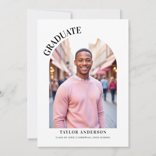 Elegant Afstuderen Modern Arch 2-foto Afstuderen Aankondiging (Voorkant)