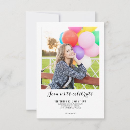 Elegant Afstuderen Modern Manuscript 2 het Afstude Aankondiging (Achterkant)