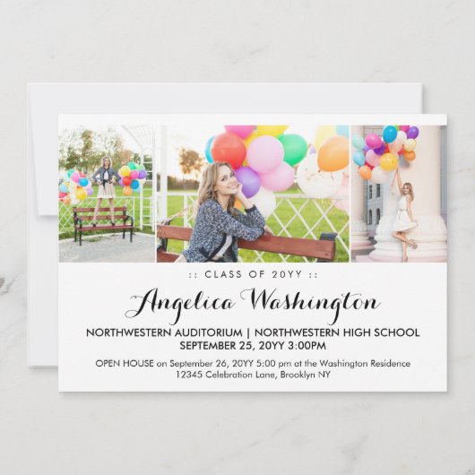 Elegant Afstuderen Modern Manuscript 4 het Afstude Aankondiging (Achterkant)