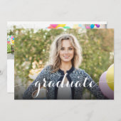 Elegant Afstuderen Modern Manuscript 4 het Afstude Aankondiging (Voorkant / Achterkant)