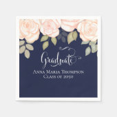 Elegant Afstuderen Modern minimalistische Floral N Servet (Voorkant)