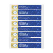 Elegant Afstuderen Monogram Blue Marble Gold Foil (Vel)