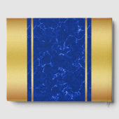 Elegant Afstuderen Monogram Blue Marble Gold Foil Gastenboek (Achterkant)