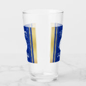 Elegant Afstuderen Monogram Blue Marble Gold Foil Glas (Rechts)
