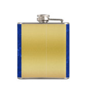 Elegant Afstuderen Monogram Blue Marble Gold Foil Heupfles (Achterkant)