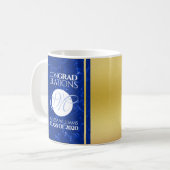 Elegant Afstuderen Monogram Blue Marble Gold Foil Koffiemok (Voorkant links)