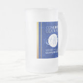 Elegant Afstuderen Monogram Blue Marble Gold Foil Matglas Bierpul (Voorkant rechts)