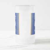 Elegant Afstuderen Monogram Blue Marble Gold Foil Matglas Bierpul (Center)