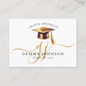 Elegant Afstuderen Naam Gold Monogram Contactkaartje (Voorkant)