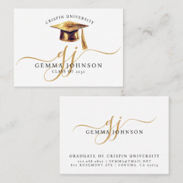 Elegant Afstuderen Naam Gold Monogram Contactkaartje