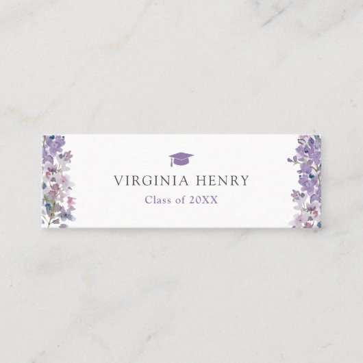 Elegant Afstuderen naam Kaart Mini Visitekaartje (Voorkant)