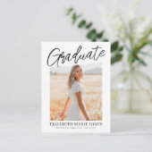 Elegant Afstuderen Naam Klasse 2 Foto Afstuderen Aankondigingskaart (Staand voorkant)