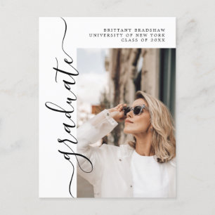 Elegant Afstuderen Naam Klasse Foto Afstuderen Briefkaart