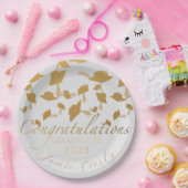 Elegant Afstuderen Ombre Gold Pet Toss Paper Bord (Feest)