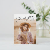 Elegant Afstuderen Photo Afstuderen Bedankkaart (Staand voorkant)