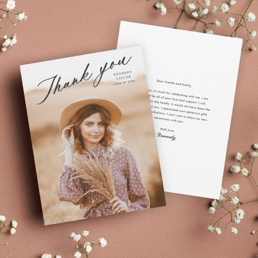 Elegant Afstuderen Photo Afstuderen Bedankkaart