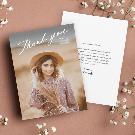 Elegant Afstuderen Photo Afstuderen Bedankkaart