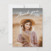 Elegant Afstuderen Photo Afstuderen Bedankkaart (Voorkant)