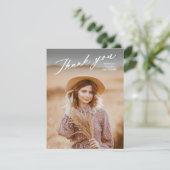 Elegant Afstuderen Photo Afstuderen Bedankkaart (Staand voorkant)