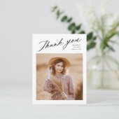 Elegant Afstuderen Photo Afstuderen Bedankkaart (Staand voorkant)