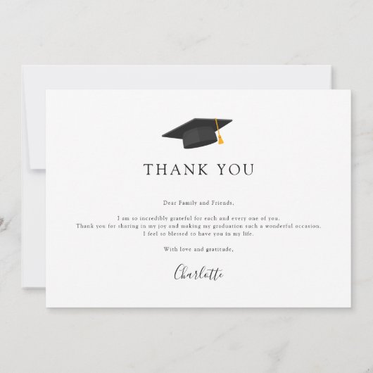 Elegant Afstuderen Photo Script Afstuderen 2025 Bedankkaart (Achterkant)