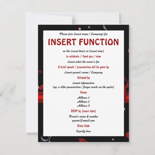 Elegant afstuderen prof formele partij kaart (Achterkant)