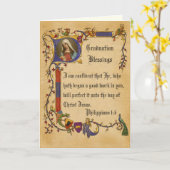 Elegant Afstuderen Religieuze Calligrafie Kaart (Gele Bloem)