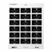 Elegant afstuderen satin gray faux Silver Border Etiket (Full Sheet)