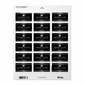 Elegant afstuderen satin gray faux Silver Border Etiket (Full Sheet)