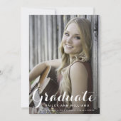 Elegant Afstuderen Script 2-zijdig Afstudeerder fo Kaart (Voorkant)
