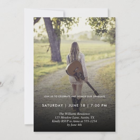 Elegant Afstuderen Script 2-zijdig Afstudeerder fo Kaart (Achterkant)