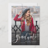Elegant Afstuderen Script Foto 2025 Afstudeerder Aankondiging (Voorkant)