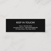 Elegant Afstuderen Script Naam Klasse Details Zwar Contactkaartje (Achterkant)