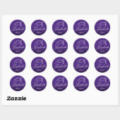 Elegant Afstuderen Script Paarse Envelope Seal Ronde Sticker (Vel)