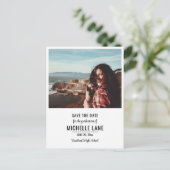 Elegant Afstuderen Sla de datumfoto op Briefkaart (Staand voorkant)