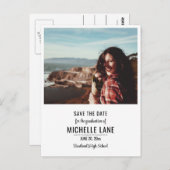 Elegant Afstuderen Sla de datumfoto op Briefkaart (Voorkant / Achterkant)