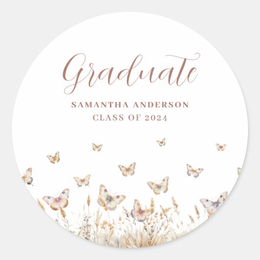 Elegant Afstuderen Sticker (Voorkant)