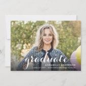 Elegant Afstuderen Stijlvol Afstuderen van de Foto Aankondiging (Voorkant)