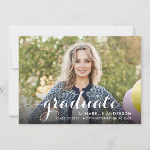 Elegant Afstuderen Stijlvol Afstuderen van de Foto Aankondiging