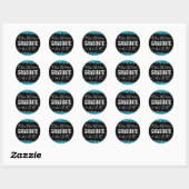 Elegant Afstuderen Turquoise Lichten & Sparkles Ronde Sticker (Vel)