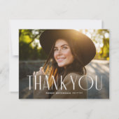 Elegant Afstuderen Typografie Foto Afstuderen Bedankkaart (Voorkant)