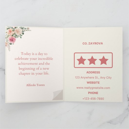 Elegant Afstuderen Uitnodiging Kaart Sjabloon (Binnen)