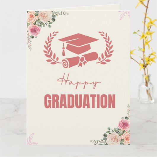 Elegant Afstuderen Uitnodiging Kaart Sjabloon (Gele Bloem)